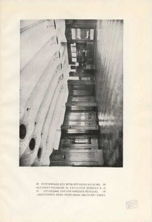 Vereinshaus des Berliner Lehrervereins. Alexanderstrasse 41 und Kurze Strasse 3-5. Speisesaal vor dem Grossen Festsaal