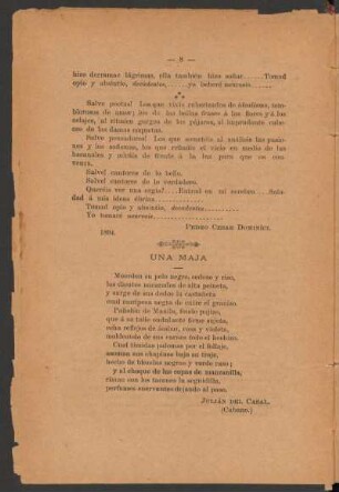 Una maja : [Poesía]