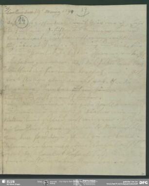 Eigenh. Brief von August Wilhelm Iffland an August Wilhelm von Schlegel, Berlin, 19.03.1799