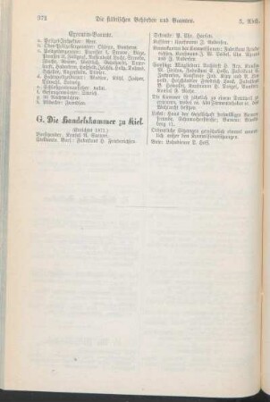 G. Die Handelskammer zu Kiel.
