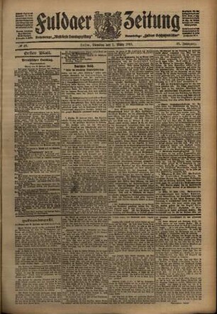 Erste Ausgabe vom Dienstag, den 01. März 1910.