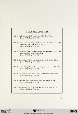 Holz-Skulpturen (Nr. 901-935)
