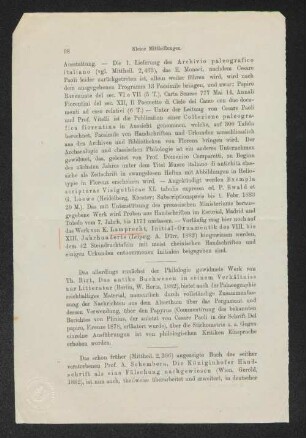 [Hinweis auf] das Werk von K[arl] Lamprecht, Initial-Ornamentik des VIII. bis XIII. Jahrhunderts (Leipzig. A. Dürr, 1882)