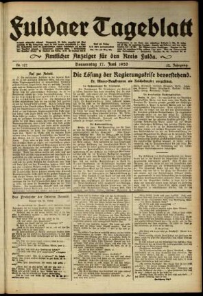 Ausgabe vom Donnerstag, den 17. Juni 1920.