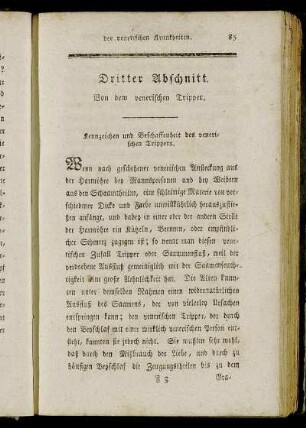 Dritter Abschnitt. Von dem venerischen Tripper.