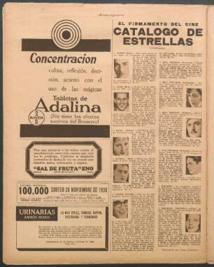 Catálogo de estrellas : El firmamento del cine