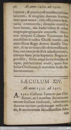Saeculum XIV. Ab anno 1300. ad 1400