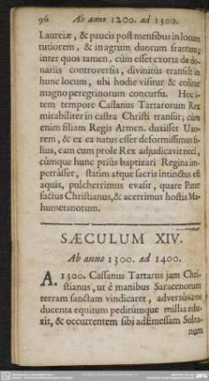 Saeculum XIV. Ab anno 1300. ad 1400