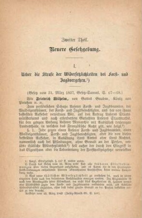 Zweiter Theil. Neuere Gesetzgebung