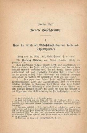 Zweiter Theil. Neuere Gesetzgebung