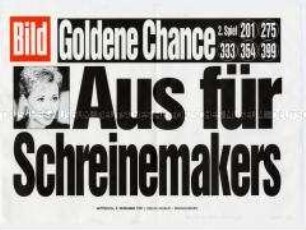 Maueranschlag der "Bild"-Zeitung: "Aus für Schreinemakers"
