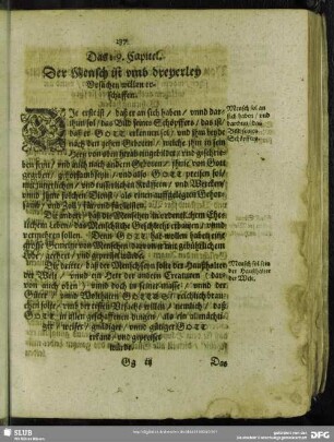Das 119. Capitel. Der Mensch ist umb dreyerley Ursachen willen erschaffen