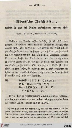 1: Römische Inschriften, welche in und bei Mainz aufgefunden worden sind, [4]