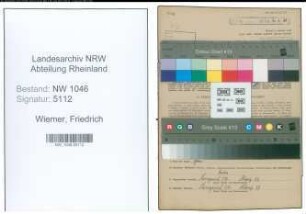 Entnazifizierung Friedrich Wiemer , geb. 22.07.1891 (Kaufmaennischer Angestellter)