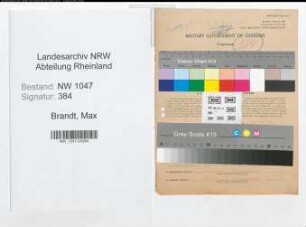 Entnazifizierung Max Brandt , geb. 17.02.1887 (Beamter)