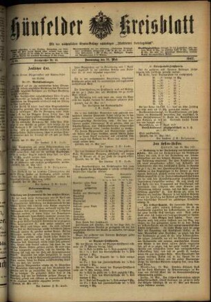 Ausgabe vom Donnerstag, den 31. Mai 1917.