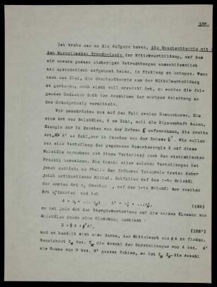 Quantentheorie und Maxwellsches Grundprinzip der Mittelwertbildung