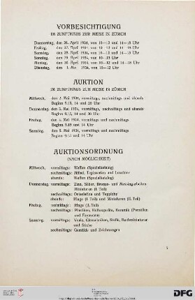 Vorbesichtigung / Auktion / Auktionsordnung