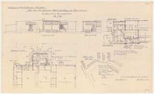 Siedlung Attilahöhe, Berlin-Tempelhof: Tankredstraße 11-15: Wasseraufb., Aufriss, Grundriss, Schnitt