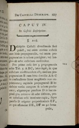 Caput IV. De Castelli Descriptione.