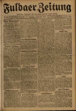 Ausgabe vom Samstag, den 04. November 1922.