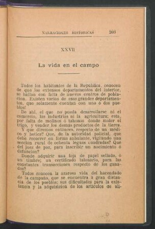 XXVII - La vida en el campo