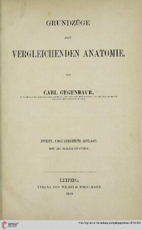 Grundzüge der vergleichenden Anatomie
