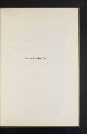 Unterhaltender Teil