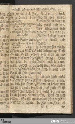 Fünfter Theil, In welchem verfasset Christlichen Lebens- und Wandels- wie auch Gemeiner Noth-Lieder.