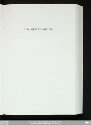 C. Banques Et Emprunts