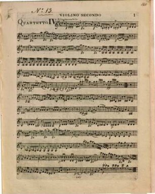Trois Quatuors pour Deux Violons, Altoviola, Violoncelle. par Monsieur J. Haydn. Oeuvre 65. LIV I (II)