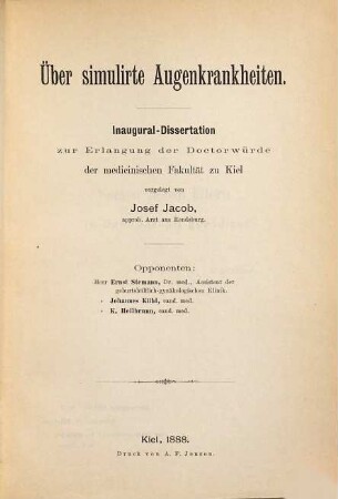 Über simulierte Augenkrankheiten