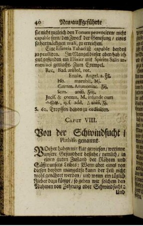 Caput VIII. Von der Schwindsucht Phthisis genannt.