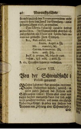Caput VIII. Von der Schwindsucht Phthisis genannt.