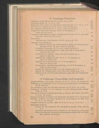 14. Fachgruppe Romanistik