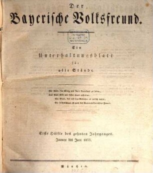 Der bayerische Volksfreund. 10, 10. 1833