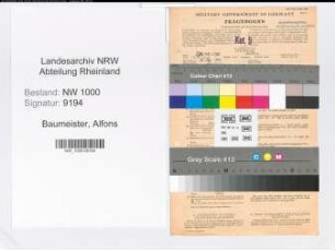 Entnazifizierung Alfons Baumeister, geb. 30.05.1900 (Steuerberater)