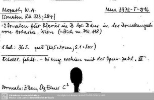 Mozart, Wolfgang Amadeus, Sonaten