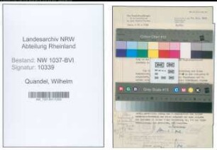 Entnazifizierung Wilhelm Quandel , geb. 04.07.1896 (Stadtinspektor)