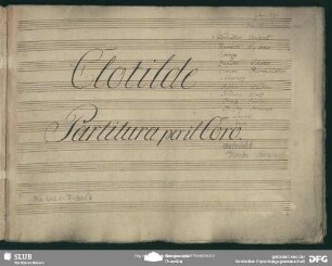 Clotilde. Excerpts. Arr - Mus.4621-F-501A : Coro maschile, pf