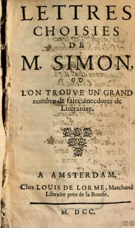 Lettres choisies