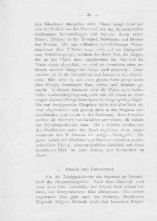 Absatz und Concurrenz.