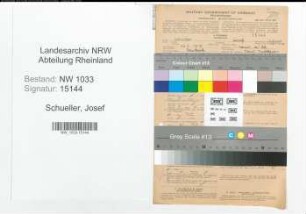 Entnazifizierung Josef Schueller , geb. 15.04.1918 (Gaertner)