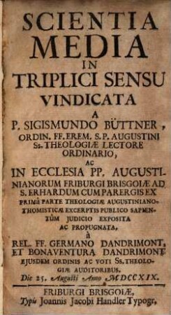 Scientia media in triplici sensu vindicata