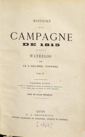 Histoire de la campagne de 1815 : Waterloo, 2