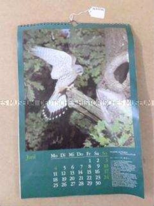 Kalender von 1990 aus der Grenzübergangsstelle Friedrichstraße/Zimmerstraße in Berlin