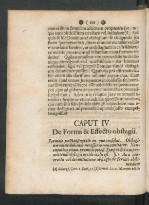 Caput IV. De Forma & Effectu obstagii
