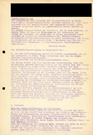 Gründung eines unabhängigen Frauenverbandes