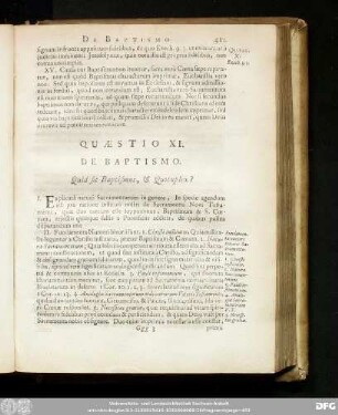 Quaestio XI. De Baptismo. Quid sit Baptismus, & Quotuplex?