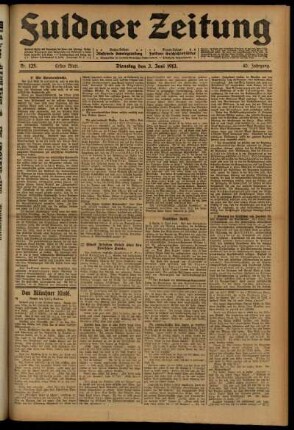 Erste Ausgabe vom Dienstag, den 03. Juni 1913.